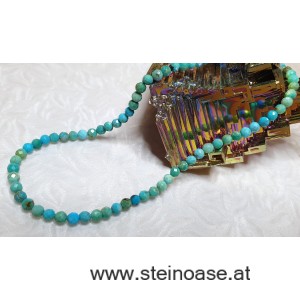 Kette Türkis, 4mm facettiert
